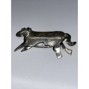 Sterling Silver Mexico 925 Dairy Cow Bill Farm Animal Brooch Pin Taxco